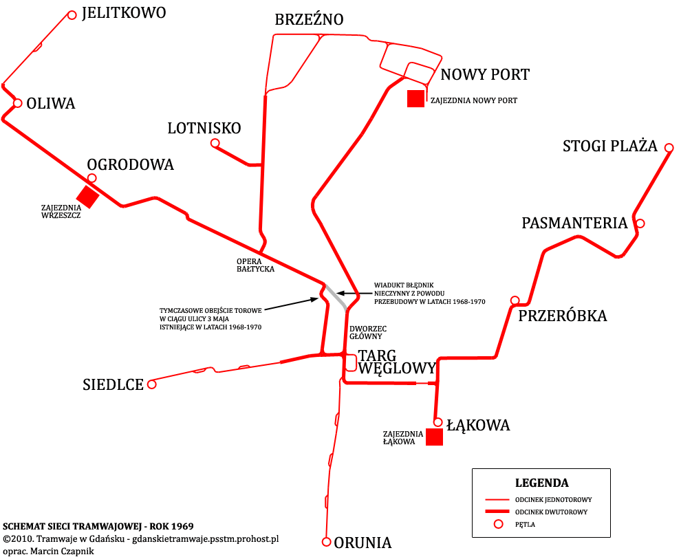 Sie gdaskich tramwajw 1969